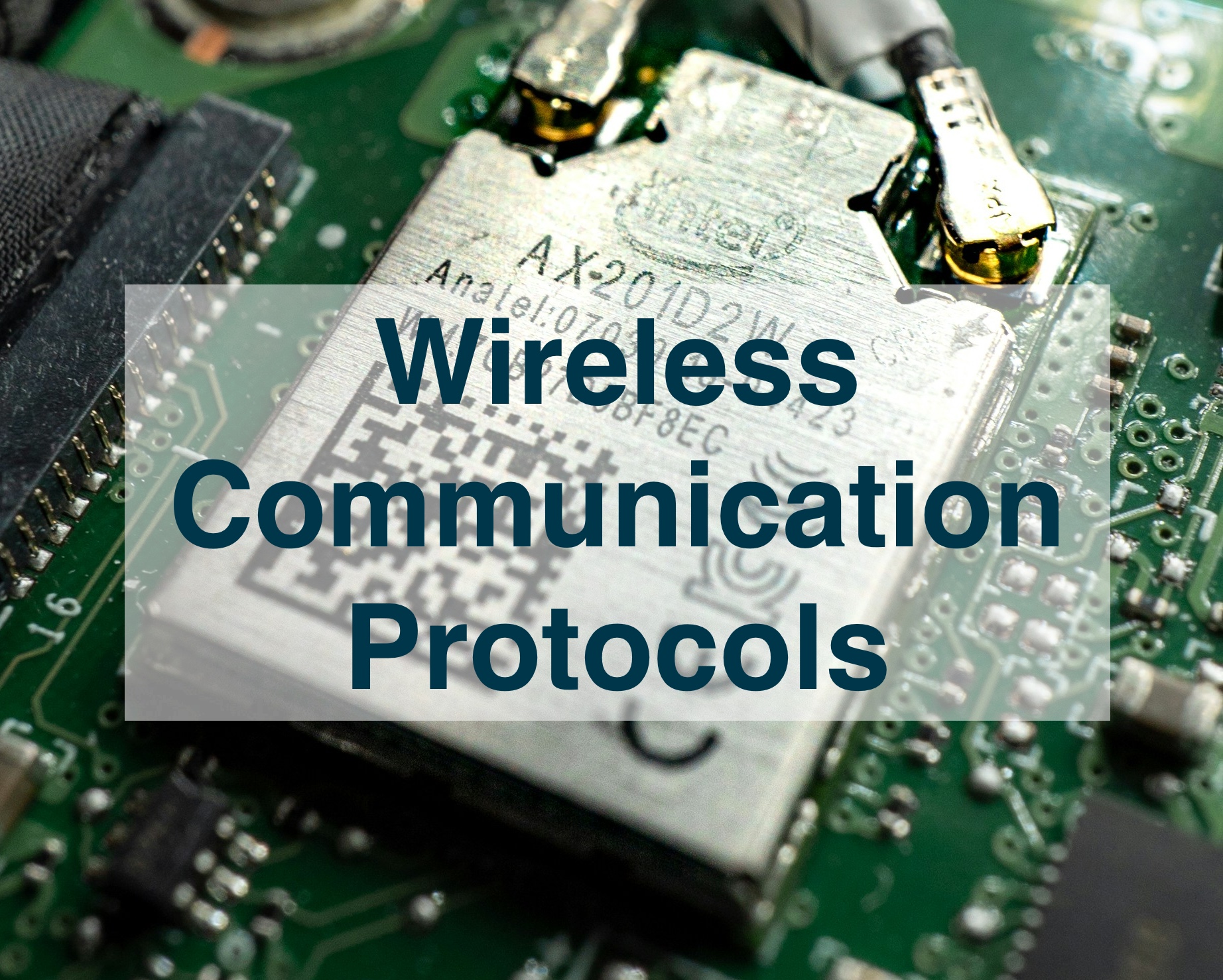 Wireless Communication Protocols: Close-up of a WiFi chip on a motherboard