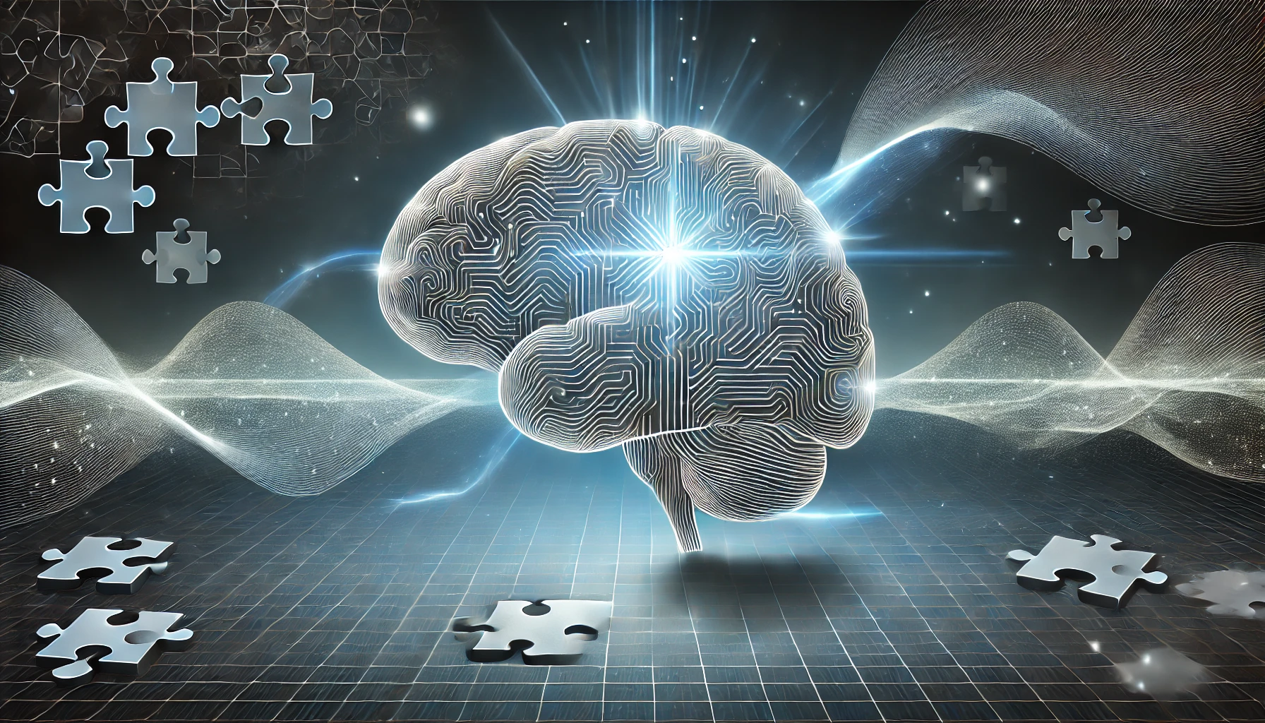 Photonics Therapy for Autism: Illustration of a human brain with light beams passing through, symbolizing photonics technology in medical applications.