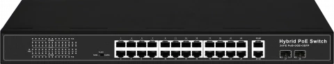 24 Port 10/100M Ethernet 300W budget Passive PoE Switch with Gigabit SFP/RJ45 Uplink photo 1